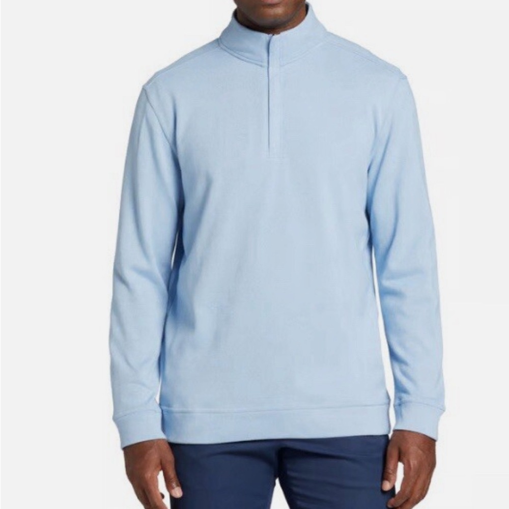 Walter Hagen Mens Performance 11 Midweight 1/4 Zip Blue Golf Pullover | Sz: S